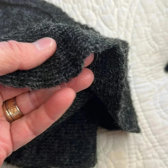 NWT Wool Blend Sweater Womens Large Gray Cropped Cottagecore Feminine Ruffle - Picture 16 of 16